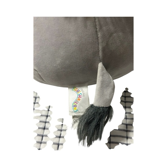 Squishmallows Denton Donkey Gray Blue Gingham Bandana 8" - Picture 4 of 4